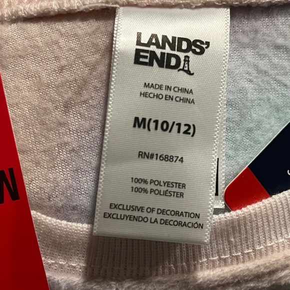 Lands' End Girl's 3 Pc Pajamas Robe Top Bottom Flame Resistant Set Size L 14-16 - Picture 9 of 9